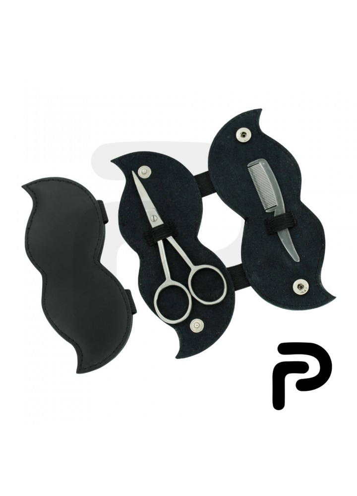 Black Mustache Scissors & Comb case